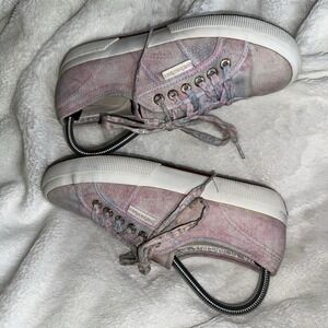 LoveShackFancy x Superga Pink Tie Dye Sneakers Shoe 8/39 Low Top Floral Cottage‎
